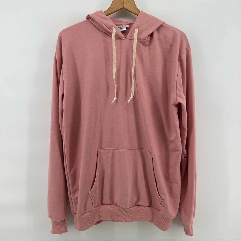 Always Blanks Hoodie Womens L Dusty Pink Lightweight Pullover Thin Casual